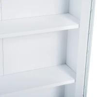 HOMCOM Armadietto Portaoggetti da Parete 3 Ripiani per Bagno e Cucina Legno 53.5x16x62.5cm Bianco(m-9)