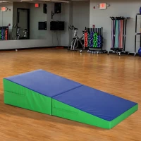 Homcom Materasso Training Pieghevole per Fitness Ginnastica Artistica, Blu verde, 180x90x40cm(m-2)