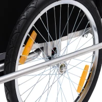 Outsunny Rimorchio Bici per Bambini Passeggio Carrello Portabimbi Mutifunzioanle 2 in 1, 122 × 90 × 106cm Giallo(m-6)