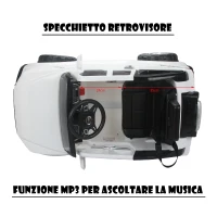 HOMCOM Macchinina Elettrica Modello Jeep per Bambini: 3-8 Anni Cintura di Sicurezza, Luci e Musica Certificati CE, EN71-1-2-3, EMC, EN62115 Bianco(m-5)