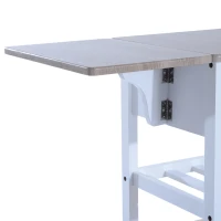 HOMCOM Carrello da Cucina Multifunzionale con 2 Ceste e Portabottiglie in Legno di Pino, Bianco, 70 x 40 x 86cm(m-7)