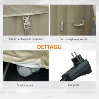 Outsunny Idromassaggio Gonfiabile con Telo 100 Getti e Riscaldamento 42°C per 2-4 Persone, 150x150x65cm Bianco e Marrone(m-7)