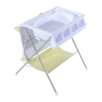 HOMCOM Fasciatoio Pieghevole Multiuso con Vaschetta Bagnetto per Neonati in Plastica Atossica 85 x 70 x 92cm(m-6)