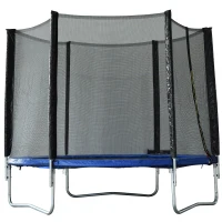 Homcom Trampolino Elastico con Rete Sicurezza e Pali Imbottiti per Adulti e Bambini Φ244 x 205 cm(m-1)