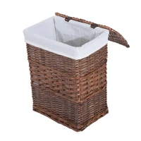 HOMCOM Set di Contenitori Portaoggetti in Vimini 5 Pezzi con Fodera Rimovibile e Lavabile(m-6)