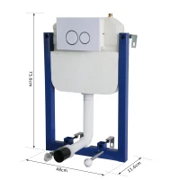 HOMCOM Cassetta di Risciacquo ad Incasso Nascosto per WC Capacità 7L Plastica 73.6 × 48 × 11.6cm(m-2)