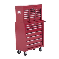 HOMCOM Carrello Porta Utensili Attrezzi Attrezzatura con Cassettiera 61.5 x 33 x 113cm Rosso(m-5)