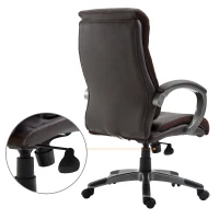 HOMCOM Poltrona Sedia Direzionale da Ufficio Regolabile e Girevole in Similpelle 62 × 78 × 103.5-111cm Marrone(m-6)