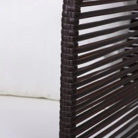 Outsunny Set Braccioli per Mobili da Giardino in Rattan Intrecciato Protezione Contro i Raggi UV Facile da Installare in Acciaio Marrone 63x60x6cm(m-8)