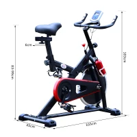HOMCOM Cyclette Professionale per Allenamento Spinning 103 × 45 × 105cm Nero(m-3)