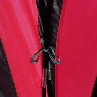 Outsunny Tenda da Spiaggio Impermeabile Protezione Raggi UV per 6 Persone Campeggio, in Poliestere, Nero e Rosso, 330 x 330 x 255 cm(m-9)