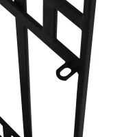 Outsunny Scaffale Libreria Mensola Pieghevole a 3 Ripiani Metallo 61 x 29.5 x 120 cm Nero(m-9)