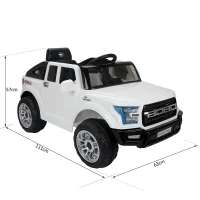 HOMCOM Macchinina Elettrica Modello Jeep per Bambini: 3-8 Anni Cintura di Sicurezza, Luci e Musica Certificati CE, EN71-1-2-3, EMC, EN62115 Bianco(m-3)