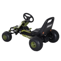 Homcom Go-Kart per Bambini a Pedali, Verde e Nero(m-6)