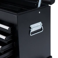 HOMCOM Carrello da Officina Professionale Porta Attrezzi con Cassettiera 61.5 x 33 x 113cm Nero(m-8)