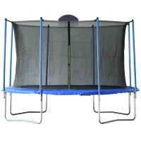 Homcom Trampolino Elastico con Rete di Sicurezza e Pali Imbottiti per Adulti e Bambini Φ366 x 260 cm(m-4)