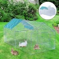 PawHut Gabbia Recinto Box Area di Corsa in Filo di Ferro 220 x 103 x 85cm(m-1)