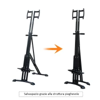 HOMCOM Vertical Climber Climbing Machine Allenamento Arrampicata Pieghevole in Acciaio 66 x 102 x 221cm Nero(m-7)