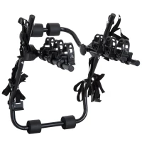 HOMCOM Portabici Posteriore per Auto Portata 3 Bici Pieghevole con 6 Corde Acciaio Portata 40kg(m-5)