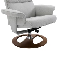 HOMCOM Poltrona Sedia Ergonomico Reclinabile 120 ° Relax da Soggiorno Ufficio in Legno e Schiuma 81 x 76 x 103 cm Griogio(m-6)