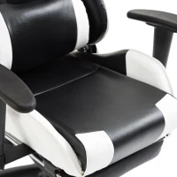 Vinsetto Sedia Gaming con Poggiapiedi Poltrona Ufficio Ergonomica Presidenziale Girevole 68 × 63 × 128-137cm Schienale Reclinabile Nero(m-9)