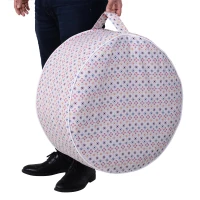 Ousunny Pouf Gonfiabile per Esterni e Interni Cuscino Poggiapiedi Sfoderabile Accessori Inclusa Φ53 x 25 cm(m-7)