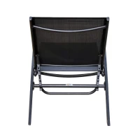 Outsunny Sedia a Sdraio Lettino Reclinabile per Giardino in Ferro 175 x 59 x 45-95cm Nero Sedia a Sdraio Lettino Reclinabile Sdraio Prendisole per Giardino per Piscina in Ferro Nero 175 x 55 x 41-95cm(m-5)