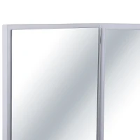 HOMCOM Postazione Trucco con 3 Specchi Pieghevoli, Tavolo Makeup in Legno Bianco con 5 Cassetti - 111x56.2x141.3cm(m-9)