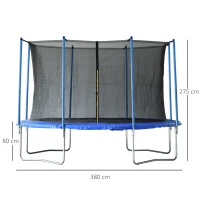 Homcom Trampolino Elastico con Rete di Sicurezza e Pali Imbottiti per Adulti e Bambini Φ366 x 260 cm(m-3)