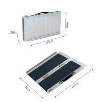 HomCom Rampa per Sedia a Rotelle in Alluminio Ripiegabile, 122x72cm(m-3)