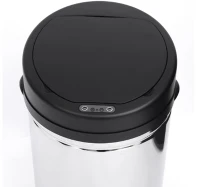 HomCom Cestino dei rifiuti rotondo in acciaio inox con sensore 30L(m-3)
