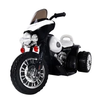 HOMCOM Mini Moto Triciclo Elettrico per Bambini con Luci e Musica, Velocità 2.5KM/h in PP Nero, 80 x 43 x 54.5cm(m-4)