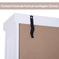 Homcom Armadio Dispensa con Pensili da Cucina Bianco e Rovere 101 x 39 x 180 cm(m-7)
