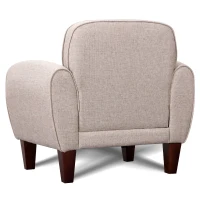 HOMCOM Poltrona Classica con Braccioli Imbottita in Tessuto di Lino, Crema, 84 x 65 x 82.4cm(m-5)