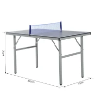 HOMCOM Tavolo da Ping Pong Professionale con 2 Racchette, 3 Palline in Legno MDF 125 x 75 x 75cm(m-3)