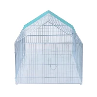 PawHut Gabbia Recinto Box Area di Corsa in Filo di Ferro 220 x 103 x 85cm(m-6)