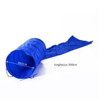 PawHut Tunnel Giocattolo per Cani e Gatti Pieghevole in Oxford Blu, Φ60 x 500cm(m-3)