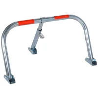 DURHAND Barriera Parcheggio Pieghevole Manuale con Adesivi Catarifrangenti Rossi e 3 Chiavi, in Metallo Zincato(m-1)