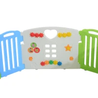 Homcom – Recinto Modulare 12 Pezzi con Cancelletto per il Gioco in Sicurezza dei Bambini con CertificatoEN71(m-7)
