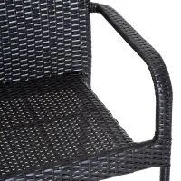 Outsunny Set 5pz Mobili da Giardino Tavolo con 4 Sedie Balcone Rattan Marrone(m-10)