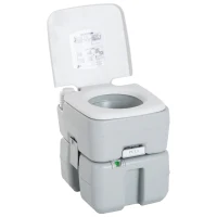 Kleankin Toilette Wc Chimico Portatile 20L per Disabili e Anziani Camper Campeggio, 41.5x36.5x42cm(m-3)