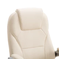 Vinsetto Poltrona Sedia da Ufficio Elegante Moderna Ergonomica Ecopelle 70 × 62 × 113-123cm Beige(m-5)