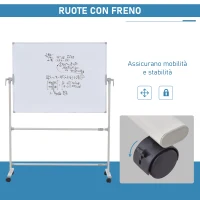 Vinsetto Lavagna Magnetica Bianca Cavalletto Faccia Doppia Portapenne Traversa Regolabile(m-7)
