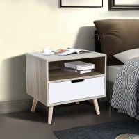 HOMCOM Comodino di Design Moderno Camera da Letto Legno 50 × 40 × 47cm(m-2)