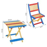 Outsunny Set Tavolo da Giardino con 4 Sedie Legno di Abete Colorato(m-4)