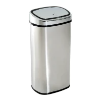 HOMCOM Pattumiera Cestino dei Rifiuti in Acciaio Inox con Sensore a Infrarossi 68L, Rettangolare, Argento(m-10)