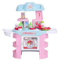 HOMCOM Baby Nursery Giocattolo per Bambole con 25 Accessori Bambini 3-6 Anni(m-4)