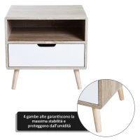 HOMCOM Comodino di Design Moderno Camera da Letto Legno 50 × 40 × 47cm(m-3)
