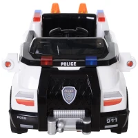 HOMCOM Macchina Elettrica della Polizia Giocattolo per Bambini con Cintura di Sicurezza e anche Telecomando Realistica e con Musica L106.5*W66*H52.6cm(m-4)