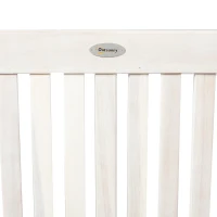 Outsunny Panchina da Giardino 2 Persone a Doghe per Esterno Legno di Acacia 117 x 63 x 90 cm Bianco(m-8)